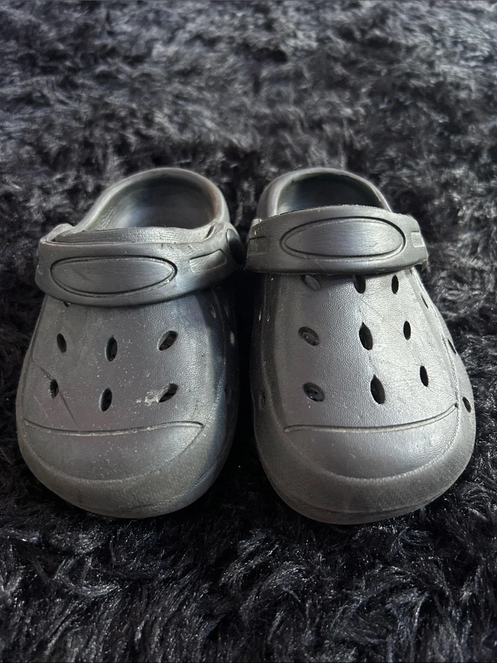 Kids Black Slip-On Sandal with Heel Strap